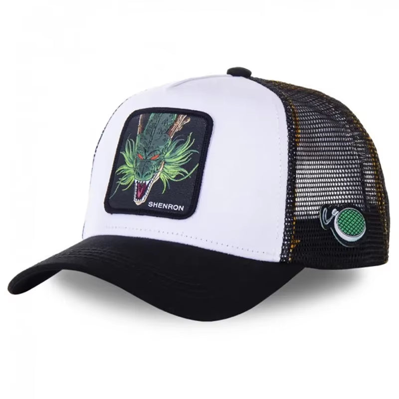 New Dragon Ball Son Goku Cap Summer Travel Peaked Cap Men'S Embroidery Hip-Hop Cap Style Sun Visor Adjustable Trucker Mesh Cap
