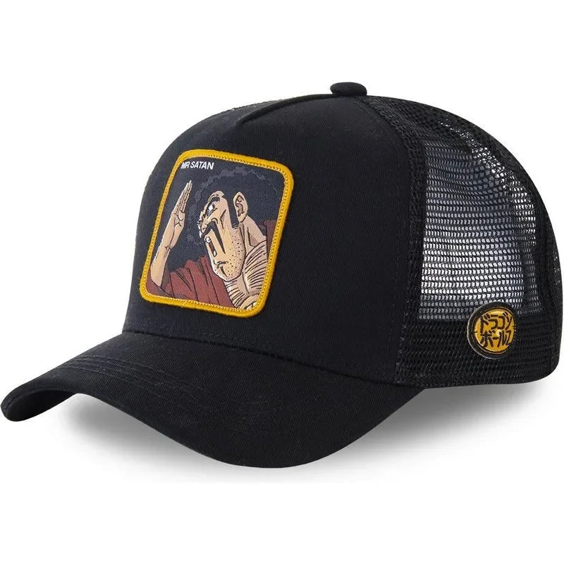 Dragon Ball Buu Goku Cap Summer Travel Peaked Cap Men'S Embroidery Hip-Hop Cap Style Sun Visor Adjustable Trucker Mesh Cap