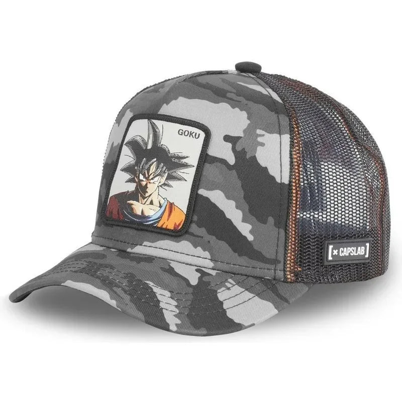 Dragon Ball Buu Goku Cap Summer Travel Peaked Cap Men'S Embroidery Hip-Hop Cap Style Sun Visor Adjustable Trucker Mesh Cap