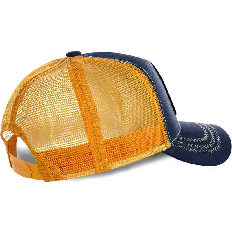 New Dragon Ball Son Goku Cap Summer Travel Peaked Cap Men'S Embroidery Hip-Hop Cap Style Sun Visor Adjustable Trucker Mesh Cap