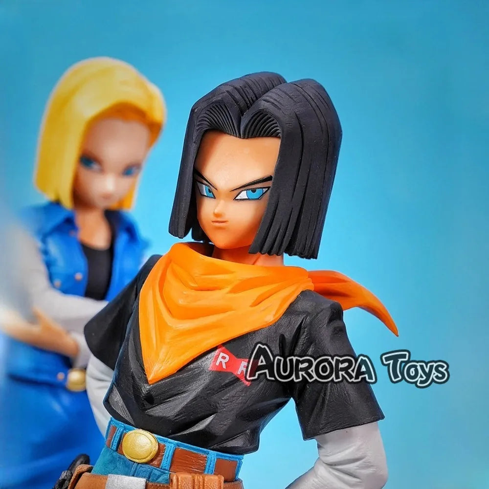 9.44In/24Cm Anime Dragon Ball Z Figure Android 18 and Android 17 PVC Action Figures Collection Model Toys Gifts