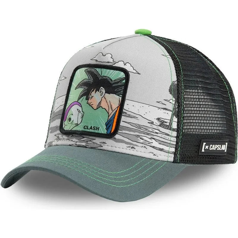 Dragon Ball Buu Goku Cap Summer Travel Peaked Cap Men'S Embroidery Hip-Hop Cap Style Sun Visor Adjustable Trucker Mesh Cap