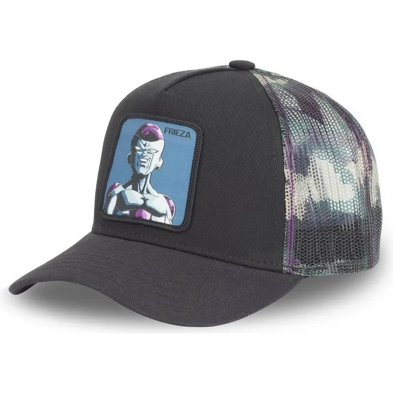 Dragon Ball Buu Goku Cap Summer Travel Peaked Cap Men'S Embroidery Hip-Hop Cap Style Sun Visor Adjustable Trucker Mesh Cap
