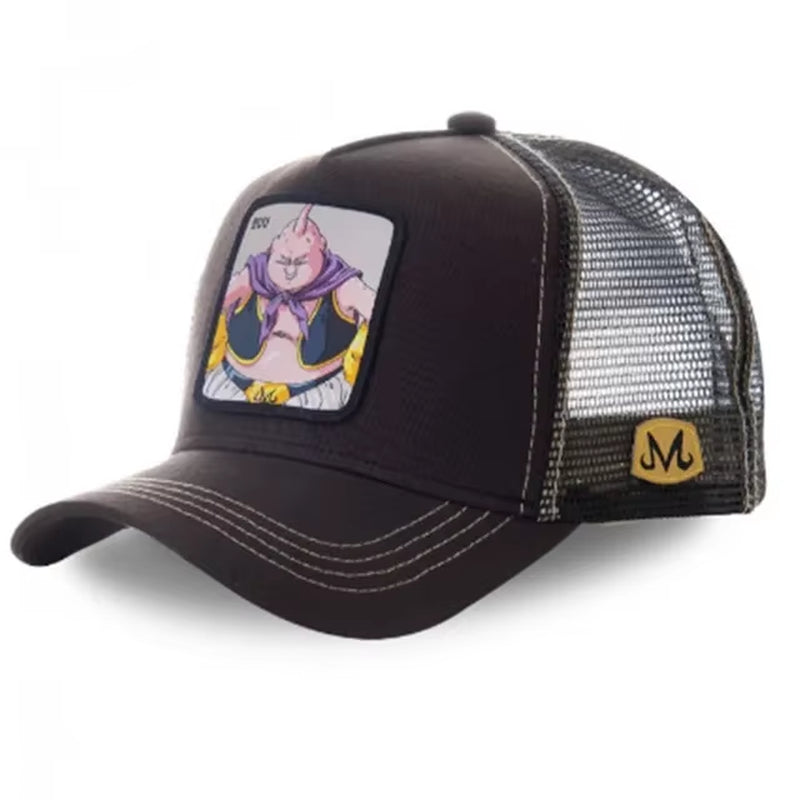 New Dragon Ball Son Goku Cap Summer Travel Peaked Cap Men'S Embroidery Hip-Hop Cap Style Sun Visor Adjustable Trucker Mesh Cap