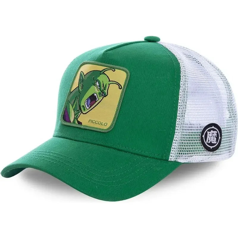 Dragon Ball Buu Goku Cap Summer Travel Peaked Cap Men'S Embroidery Hip-Hop Cap Style Sun Visor Adjustable Trucker Mesh Cap