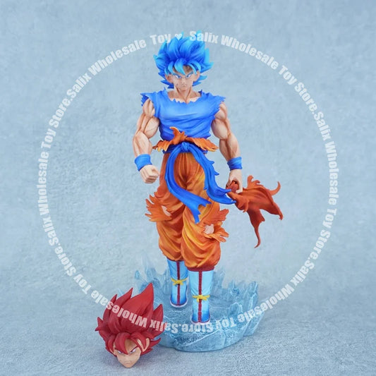 JG Factory 32Cm Dragon Ball Z Kirin Ultra - Blue Goku Double Heads Limited Edition Goku Pvc Statue Action Figure Toys Gift